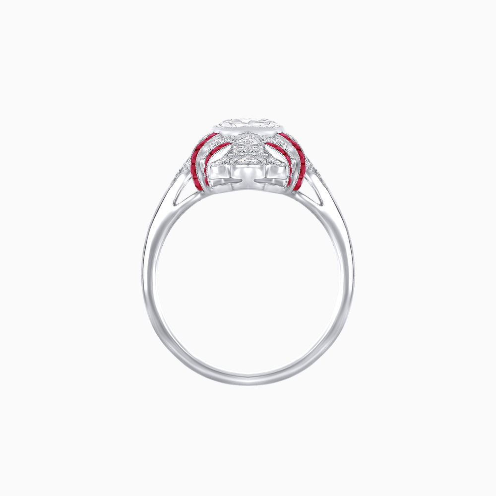 Vintage Cushion Cut Ring with Customizable French - Cut Gemstones (Mounting) - Shahin Jewelry