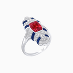 Load image into Gallery viewer, Vintage Cushion Cut Ring with Customizable French - Cut Gemstones (Mounting) - Shahin Jewelry
