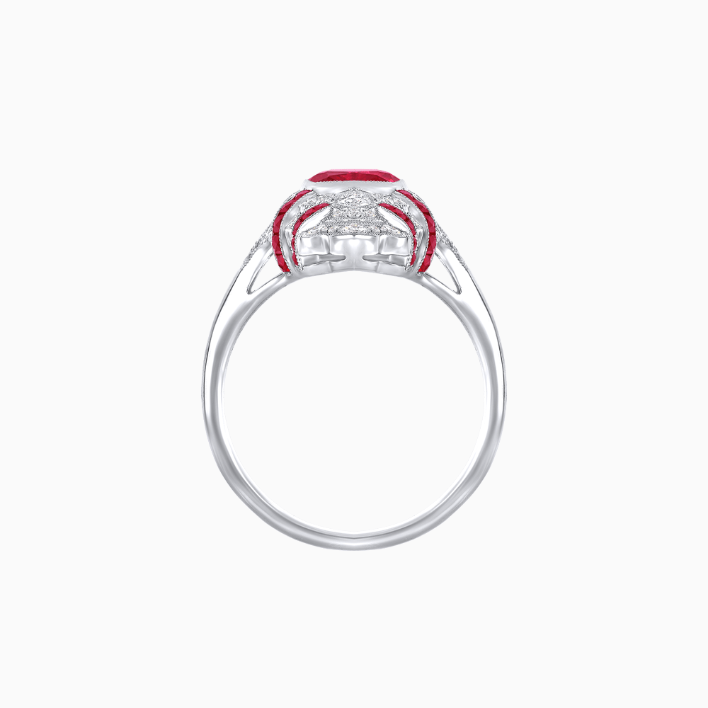 Vintage Cushion Cut Ring with Customizable French - Cut Gemstones (Mounting) - Shahin Jewelry