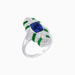 Load image into Gallery viewer, Vintage Cushion Cut Ring with Customizable French - Cut Gemstones (Mounting) - Shahin Jewelry
