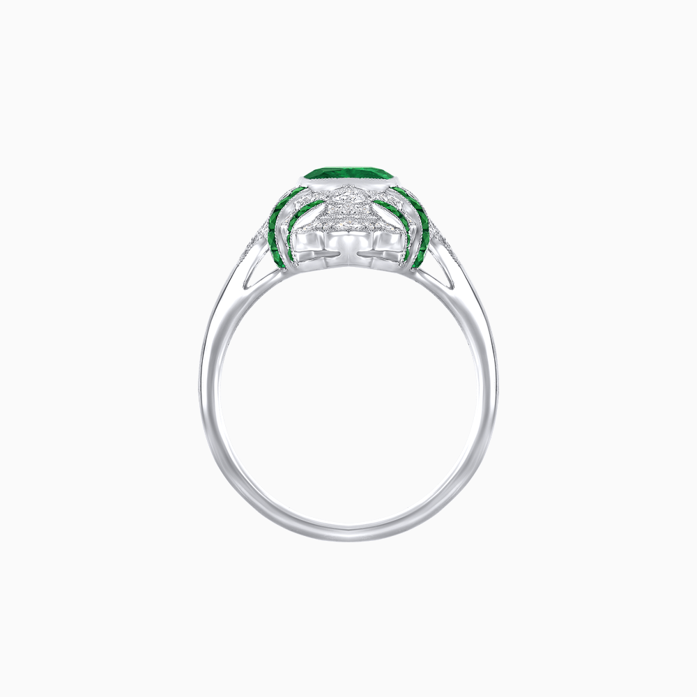 Vintage Cushion Cut Ring with Customizable French - Cut Gemstones (Mounting) - Shahin Jewelry