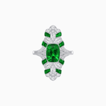 Load image into Gallery viewer, Vintage Cushion Cut Ring with Customizable French - Cut Gemstones (Mounting) - Shahin Jewelry
