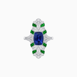 Load image into Gallery viewer, Vintage Cushion Cut Ring with Customizable French - Cut Gemstones (Mounting) - Shahin Jewelry
