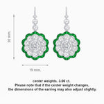 Load image into Gallery viewer, Vintage Floral Dangle Earrings with Diamond Halo and Calibre-Cut Gemstone Accents - Shahin Jewelry