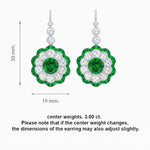 Load image into Gallery viewer, Vintage Floral Dangle Earrings with Diamond Halo and Calibre-Cut Gemstone Accents - Shahin Jewelry