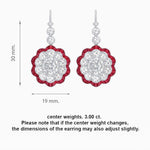 Load image into Gallery viewer, Vintage Floral Dangle Earrings with Diamond Halo and Calibre-Cut Gemstone Accents - Shahin Jewelry
