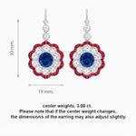 Load image into Gallery viewer, Vintage Floral Dangle Earrings with Diamond Halo and Calibre-Cut Gemstone Accents - Shahin Jewelry