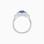 Load image into Gallery viewer, Vintage Floral Halo Ring Mounting with Cushion Cut Center Stone and Diamond Accents - Shahin Jewelry