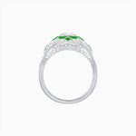 Load image into Gallery viewer, Vintage Floral Halo Ring Mounting with Cushion Cut Center Stone and Diamond Accents - Shahin Jewelry