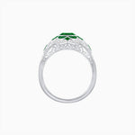 Load image into Gallery viewer, Vintage Floral Halo Ring Mounting with Cushion Cut Center Stone and Diamond Accents - Shahin Jewelry