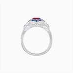 Load image into Gallery viewer, Vintage Floral Halo Ring Mounting with Cushion Cut Center Stone and Diamond Accents - Shahin Jewelry