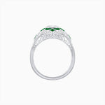 Load image into Gallery viewer, Vintage Floral Halo Ring Mounting with Cushion Cut Center Stone and Diamond Accents - Shahin Jewelry