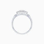 Load image into Gallery viewer, Vintage - Inspired Cushion Cut Cluster Ring with Floral Halo - Mounting - Shahin Jewelry
