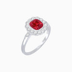 Load image into Gallery viewer, Vintage - Inspired Cushion Cut Cluster Ring with Floral Halo - Mounting - Shahin Jewelry
