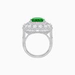 Load image into Gallery viewer, Vintage Inspired Cushion Cut Double Halo Floral Cocktail Ring - Shahin Jewelry