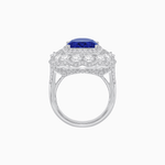 Load image into Gallery viewer, Vintage Inspired Cushion Cut Double Halo Floral Cocktail Ring - Shahin Jewelry