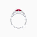 Load image into Gallery viewer, Vintage-Inspired Cushion Cut Ring with Diamond Accents and Hand-Engraved Details - Shahin Jewelry