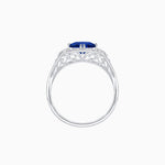 Load image into Gallery viewer, Vintage-Inspired Cushion Cut Ring with Diamond Accents and Hand-Engraved Details - Shahin Jewelry