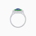 Load image into Gallery viewer, Vintage-Inspired Cushion Halo Diamond Engagement Ring with Gemstone (Mounting) - Shahin Jewelry