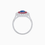 Load image into Gallery viewer, Vintage-Inspired Cushion Halo Diamond Engagement Ring with Gemstone (Mounting) - Shahin Jewelry