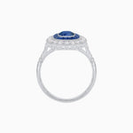 Load image into Gallery viewer, Vintage-Inspired Cushion Halo Diamond Engagement Ring with Gemstone (Mounting) - Shahin Jewelry