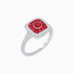 Load image into Gallery viewer, Vintage - Inspired Cushion Halo Mounting Ring with Diamond &amp; Gemstone Accents - Shahin Jewelry