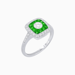 Load image into Gallery viewer, Vintage - Inspired Cushion Halo Mounting Ring with Diamond &amp; Gemstone Accents - Shahin Jewelry