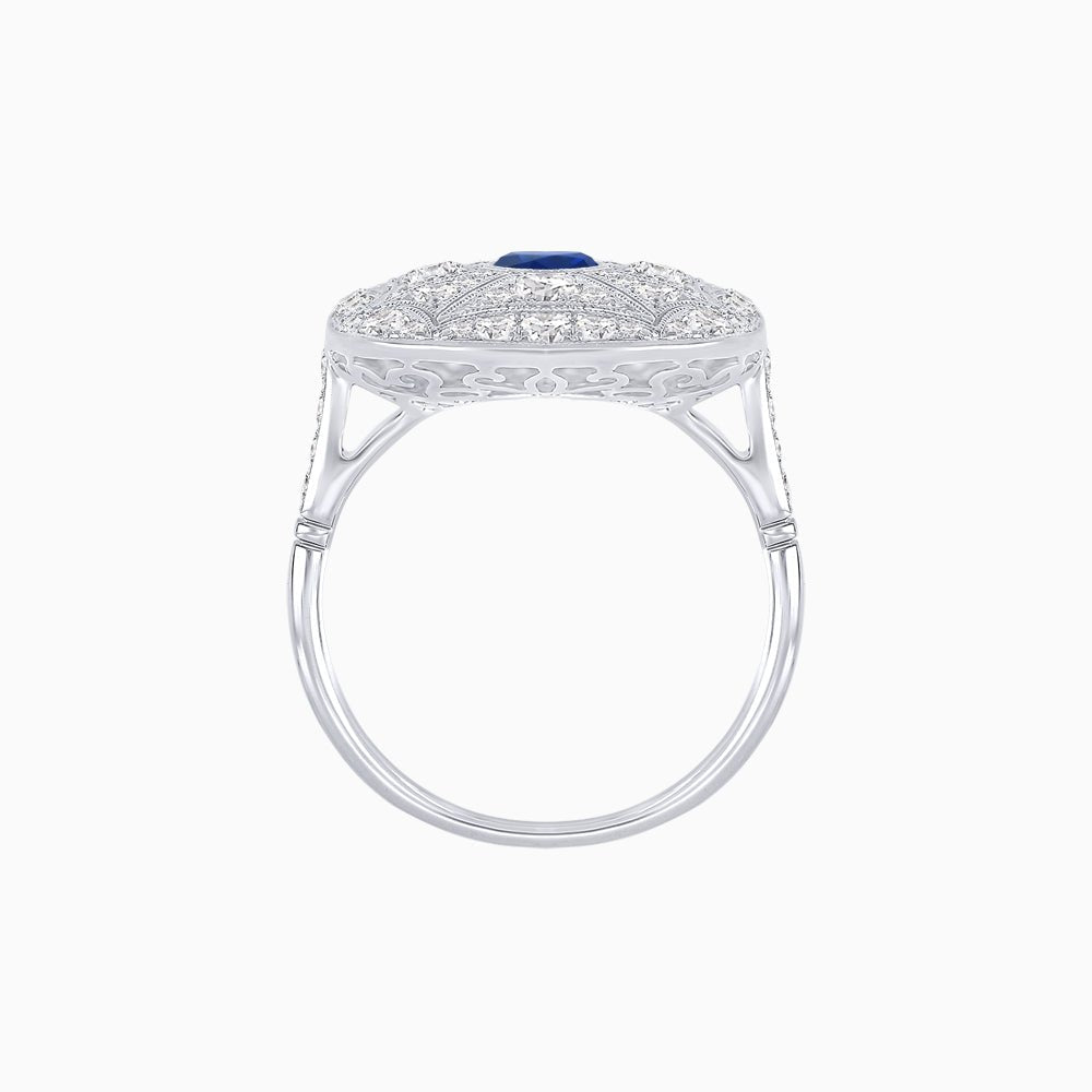 Vintage-Inspired Cushion-Shaped Diamond Ring Mounting Artisan Milgrain | Timeless Geometry | Customizable Center Stone - Shahin Jewelry