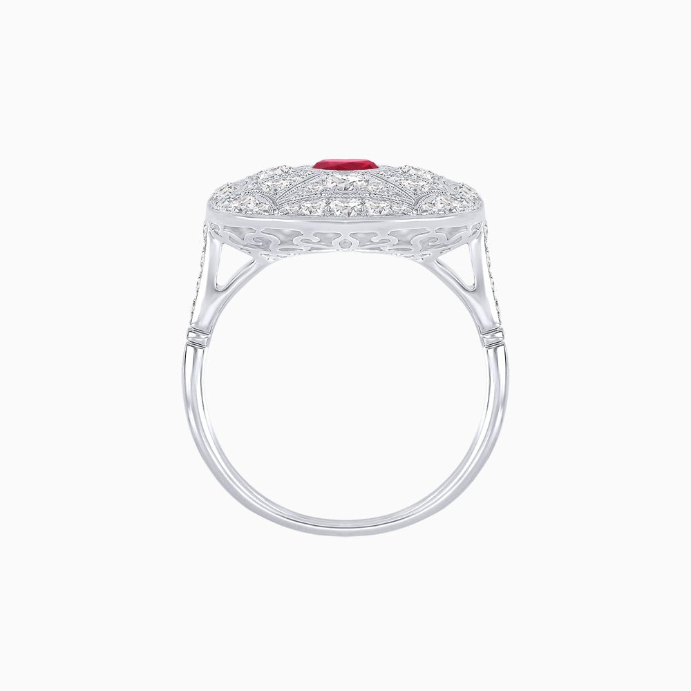 Vintage-Inspired Cushion-Shaped Diamond Ring Mounting Artisan Milgrain | Timeless Geometry | Customizable Center Stone - Shahin Jewelry