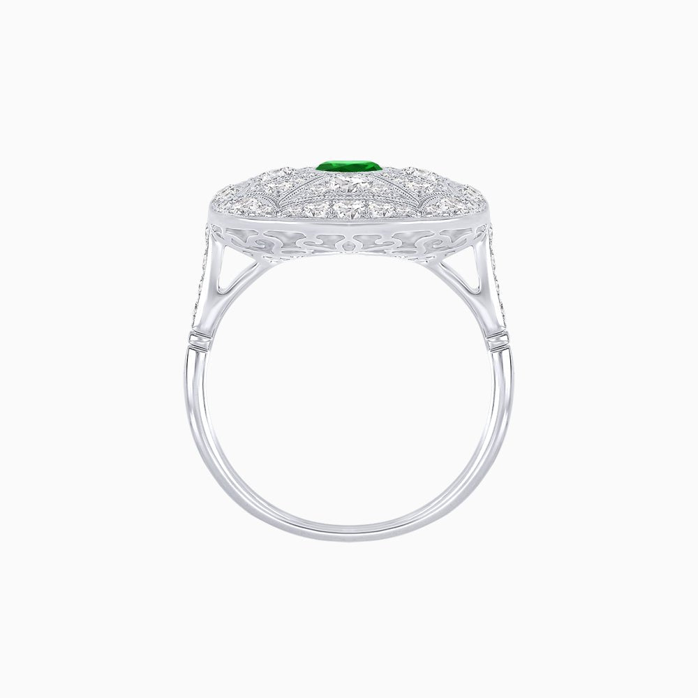 Vintage-Inspired Cushion-Shaped Diamond Ring Mounting Artisan Milgrain | Timeless Geometry | Customizable Center Stone - Shahin Jewelry