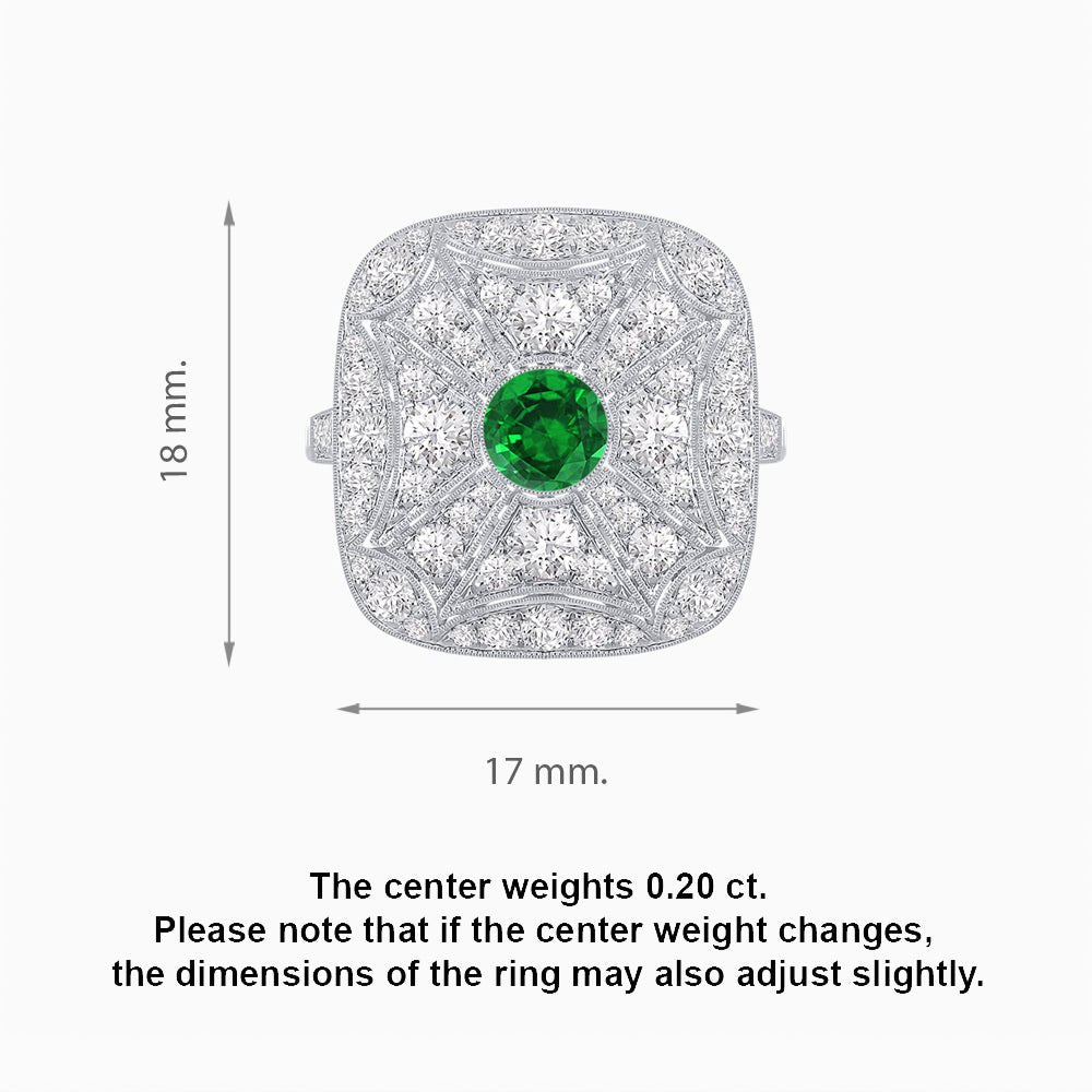 Vintage-Inspired Cushion-Shaped Diamond Ring Mounting Artisan Milgrain | Timeless Geometry | Customizable Center Stone - Shahin Jewelry