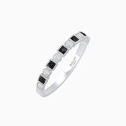 Vintage Inspired Diamond and Spinel Stackable Half Band - Shahin Jewelry