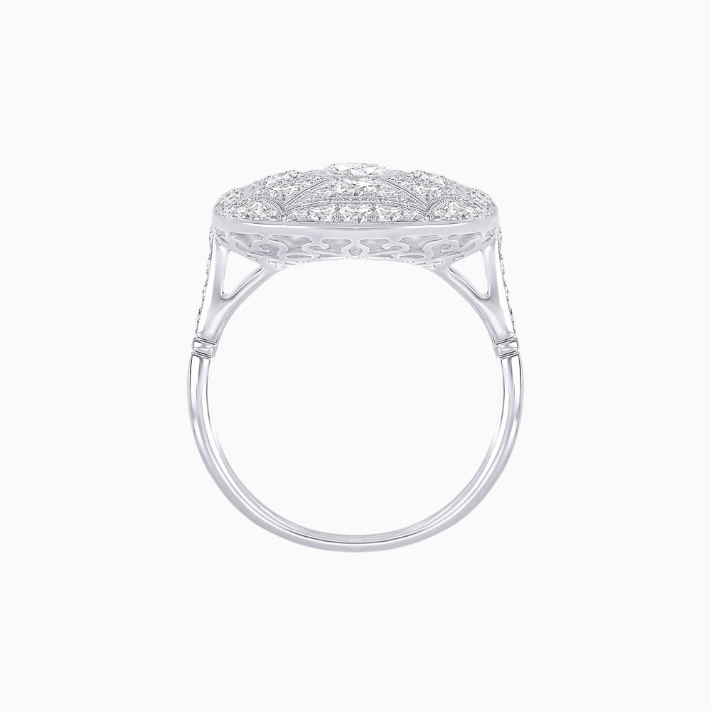 Vintage - Inspired Diamond Halo Ring - Shahin Jewelry