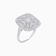Vintage - Inspired Diamond Halo Ring - Shahin Jewelry