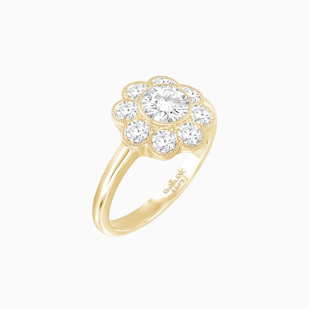 Vintage - Inspired Diamond Wedding Band with Intricate Detailing - Shahin Jewelry