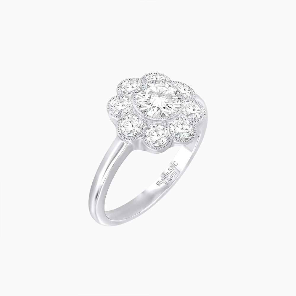 Vintage - Inspired Diamond Wedding Band with Intricate Detailing - Shahin Jewelry