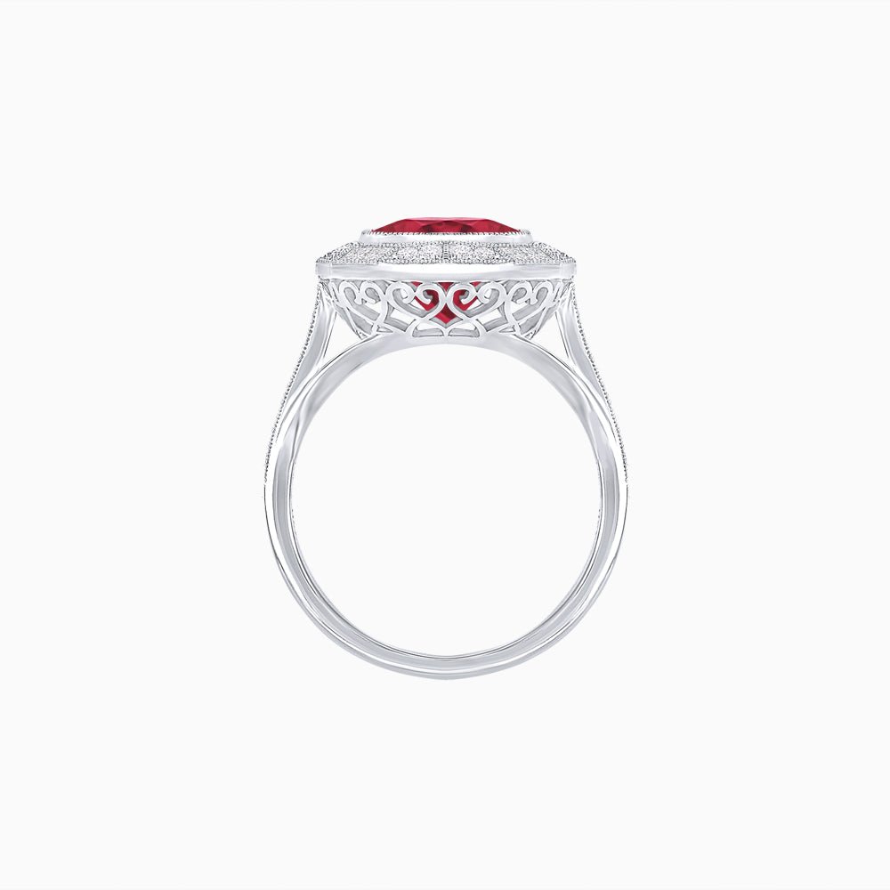 Vintage-Inspired Dodecagon Halo Engagement Ring Mounting - Shahin Jewelry