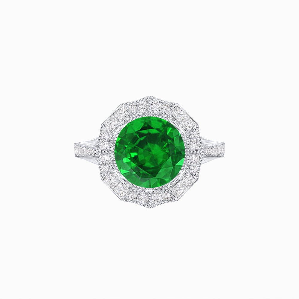 Vintage-Inspired Dodecagon Halo Engagement Ring Mounting - Shahin Jewelry