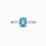 Load image into Gallery viewer, Vintage - Inspired Emerald - Cut Centerstone Ring with Diamond Accents - Shahin Jewelry