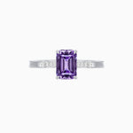 Load image into Gallery viewer, Vintage - Inspired Emerald - Cut Centerstone Ring with Diamond Accents - Shahin Jewelry