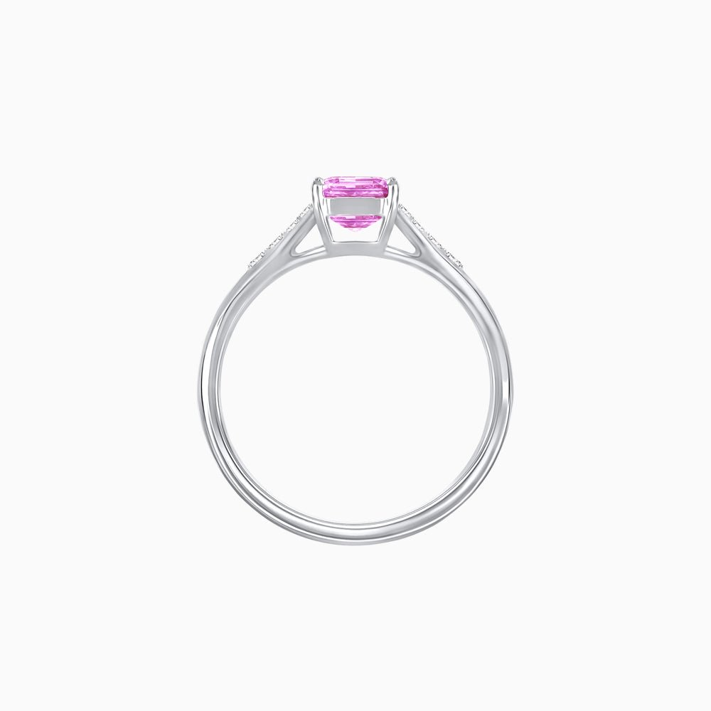 Vintage - Inspired Emerald - Cut Centerstone Ring with Diamond Accents - Shahin Jewelry