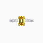 Load image into Gallery viewer, Vintage - Inspired Emerald - Cut Centerstone Ring with Diamond Accents - Shahin Jewelry
