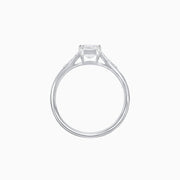 Vintage - Inspired Emerald - Cut Diamond Ring with Diamond Accents - Shahin Jewelry