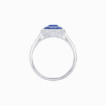 Load image into Gallery viewer, Vintage - Inspired Emerald Cut Double Halo Engagement Ring with Gemstone (Mounting) - Shahin Jewelry
