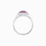 Load image into Gallery viewer, Vintage - Inspired Emerald Cut Double Halo Engagement Ring with Gemstone (Mounting) - Shahin Jewelry
