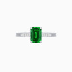 Load image into Gallery viewer, Vintage - Inspired Emerald - Cut Gemstone Ring with Diamond Accents - Shahin Jewelry