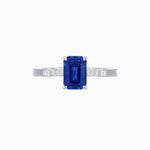 Load image into Gallery viewer, Vintage - Inspired Emerald - Cut Gemstone Ring with Diamond Accents - Shahin Jewelry