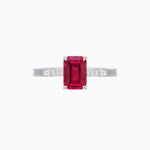 Load image into Gallery viewer, Vintage - Inspired Emerald - Cut Gemstone Ring with Diamond Accents - Shahin Jewelry