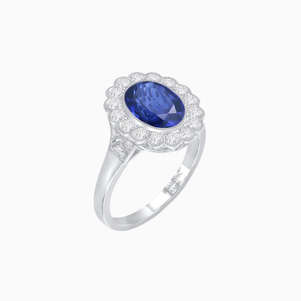 Vintage Inspired Engagement Gemstone Ring - Shahin Jewelry