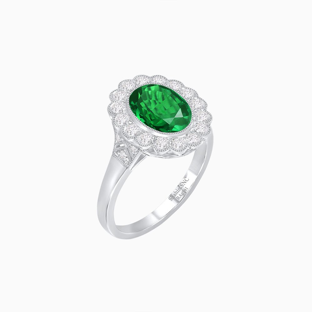 Vintage Inspired Engagement Gemstone Ring - Shahin Jewelry